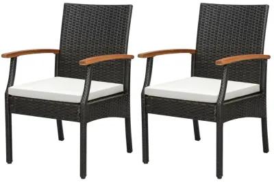 Patio Wicker Chair with Soft Zippered Cushion