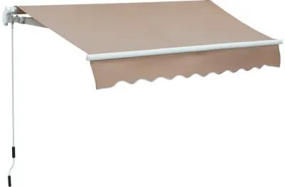 Brown Patio Shield: 8'x7' Manual Retractable Awning