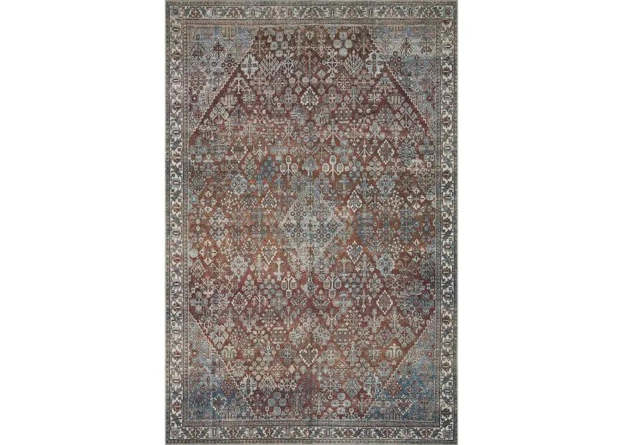 Lenna LEA04 Brick/Sky 7'6" x 9'6" Rug