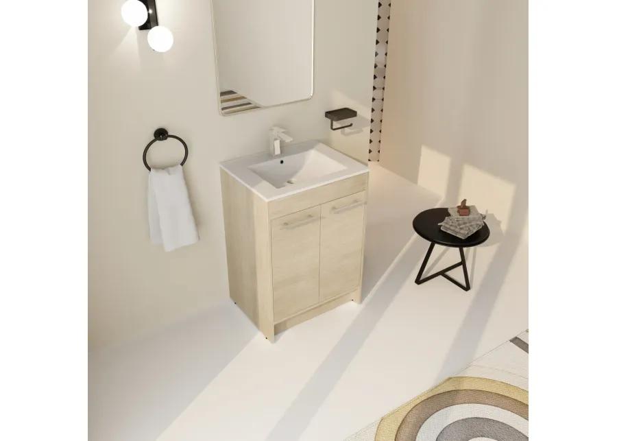 24 Inch Bathroom Cabinet With Sink, Soft Close Doors