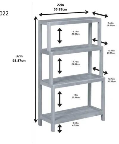 Homezia 37" Bookcase With 4 Shelves