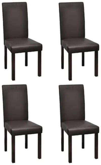 vidaXL Dining Chairs 4 pcs Brown Faux Leather