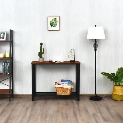 Metal Frame Wood  Console Sofa Table with Storage Shelf