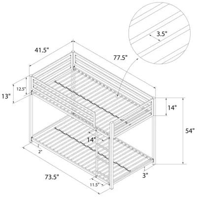 DHP Miles Metal Twin/Twin Bunk Bed