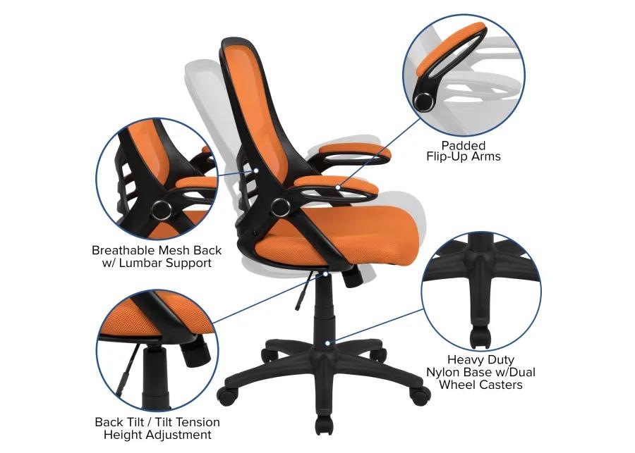 Porter High Back   Mesh Ergonomic Swivel Office Chair with Frame and Flip-up Arms