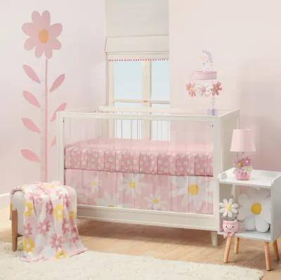 Lambs & Ivy Daisy Dreams 3-Piece Crib Bedding Set - Pink, White, Modern, Garden