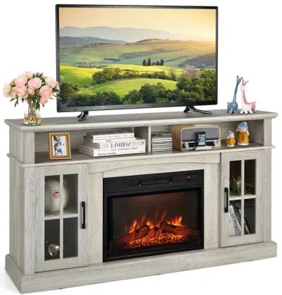 Fireplace TV Stand for TVs Up to 65 Inch with Side Cabinets and Remote Control