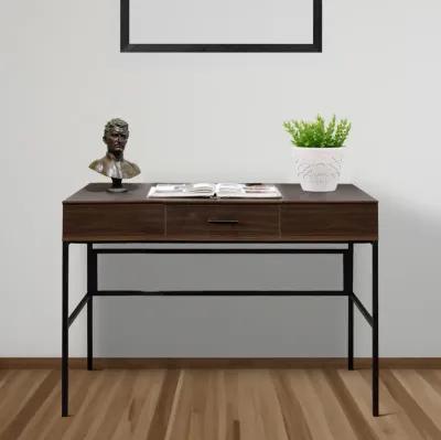 Writing Desk with Lift Top Storage and USB Plugin, Brown-Benzara