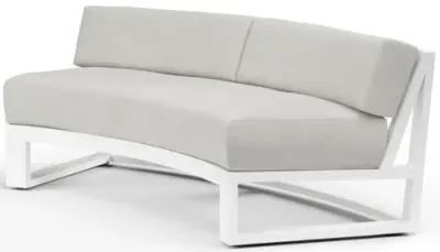 Newport Curved Sofa in Cast Silver, No Welt