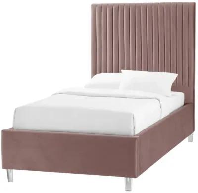 Inspired Home Jaylanie Velvet Platform Bed