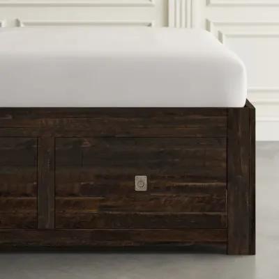 Jofran Kona Grove Distressed Rustic Solid Acacia Queen Storage Bed