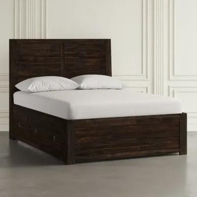 Jofran Kona Grove Distressed Rustic Solid Acacia Queen Storage Bed