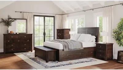 Jofran Kona Grove Distressed Rustic Solid Acacia Queen Storage Bed