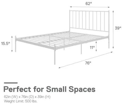 Ares Metal Bed, Queen, White