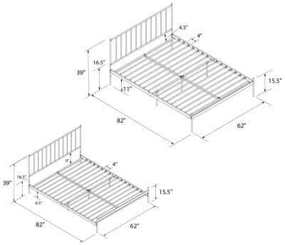 Ares Metal Bed, Queen, White