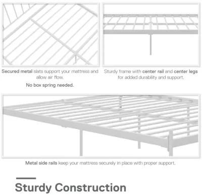 Ares Metal Bed, Queen, White