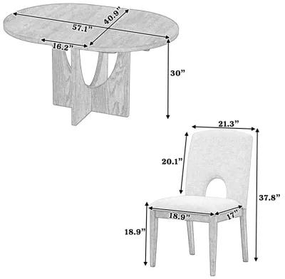 Merax 5-Piece Extendable Round Dining Table Set