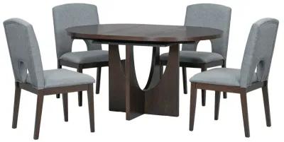 Merax 5-Piece Extendable Round Dining Table Set