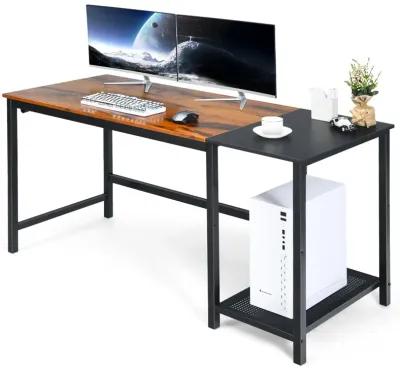 Costway 59''  Home Office Computer Desk Study Laptop Table Detachable Shelf