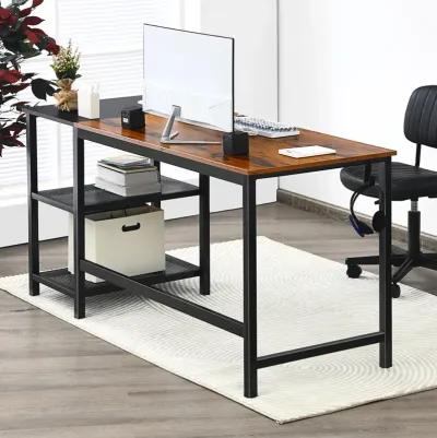 Costway 59''  Home Office Computer Desk Study Laptop Table Detachable Shelf