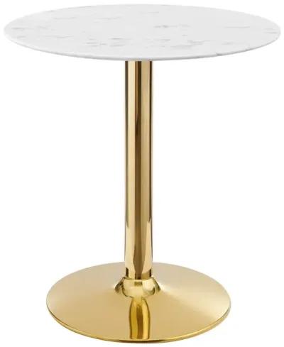 Modway - Verne 28" Artificial Marble Dining Table Gold White