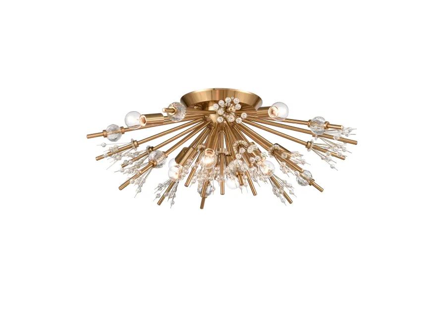 Starburst 26'' Wide 8-Light Gold Semi Flush Mount