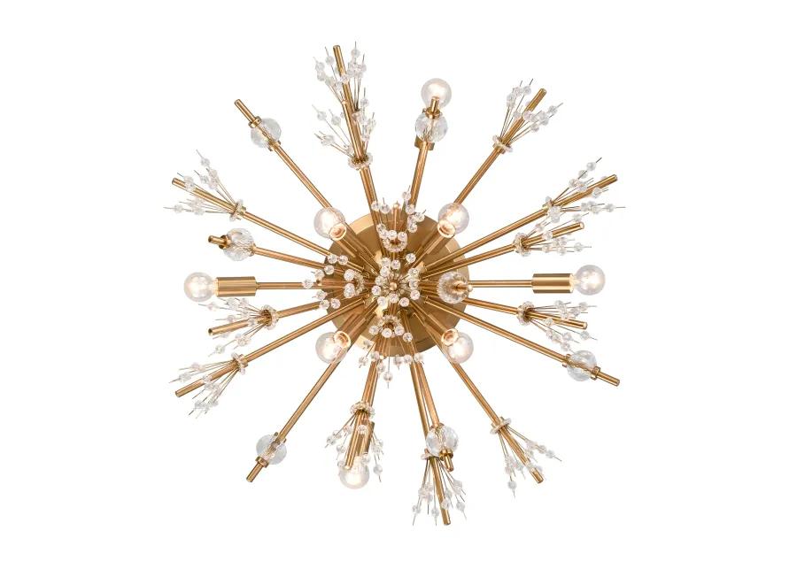 Starburst 26'' Wide 8-Light Gold Semi Flush Mount