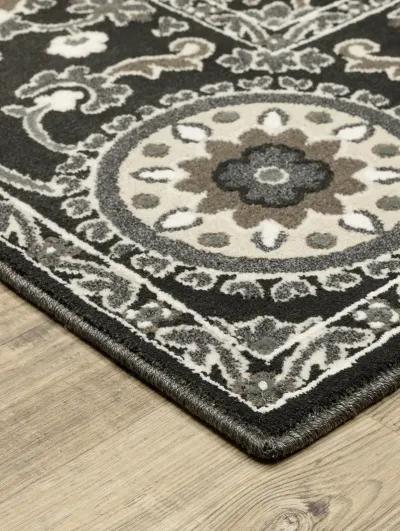 Raylan 3'3" x 5' Black Rug