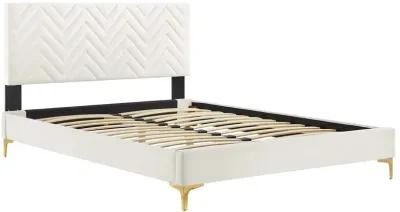 Modway - Leah Chevron Tufted Performance Velvet Full Platform Bed