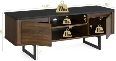 Hivvago Wooden TV Stand with 2-Door Storage Cabinets for for TVs up to 55 Inch