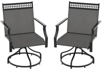 Patio Swivel Dining Chairs Set of 2 with Heavy-duty Metal Frame and Armrests