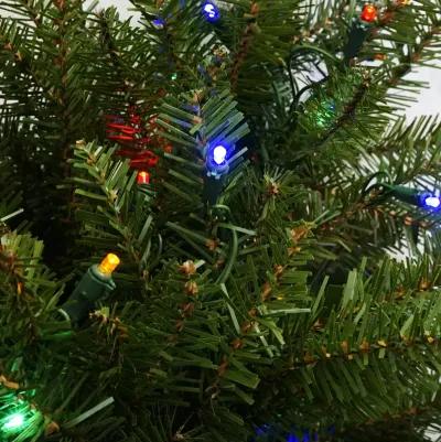 4' Pre-Lit Full Northern Pine Artificial Christmas Tree - Multicolor LED Lights