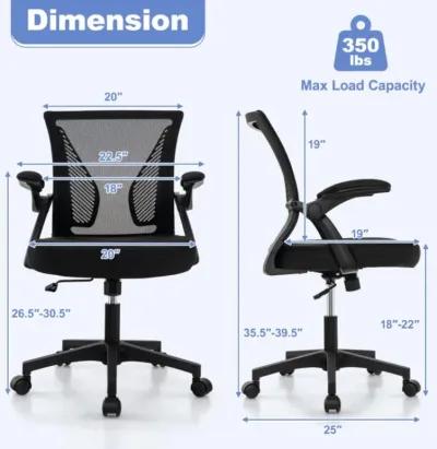 Hivvago Ergonomic Office Chair Adjustable Swivel Chair with Flip-Up Armrests and Rocking Backrest