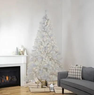 7.5' Pre-Lit Seneca White Spruce Artificial Christmas Tree  Dual Function LED Lights