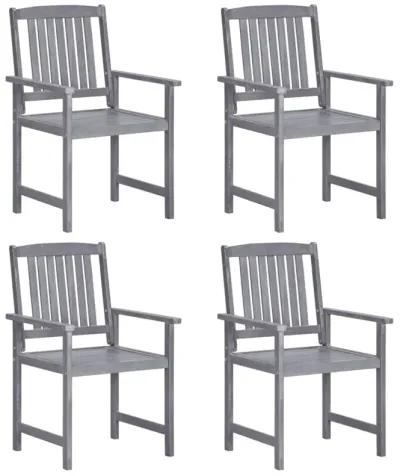 vidaXL Director's Chairs 4 pcs Solid Acacia Wood Gray