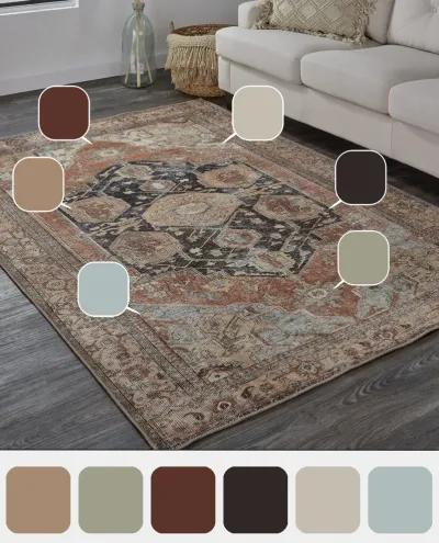 Percy 39ALF Orange/Brown/Taupe 4' x 6' Rug