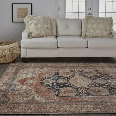 Percy 39ALF Orange/Brown/Taupe 4' x 6' Rug