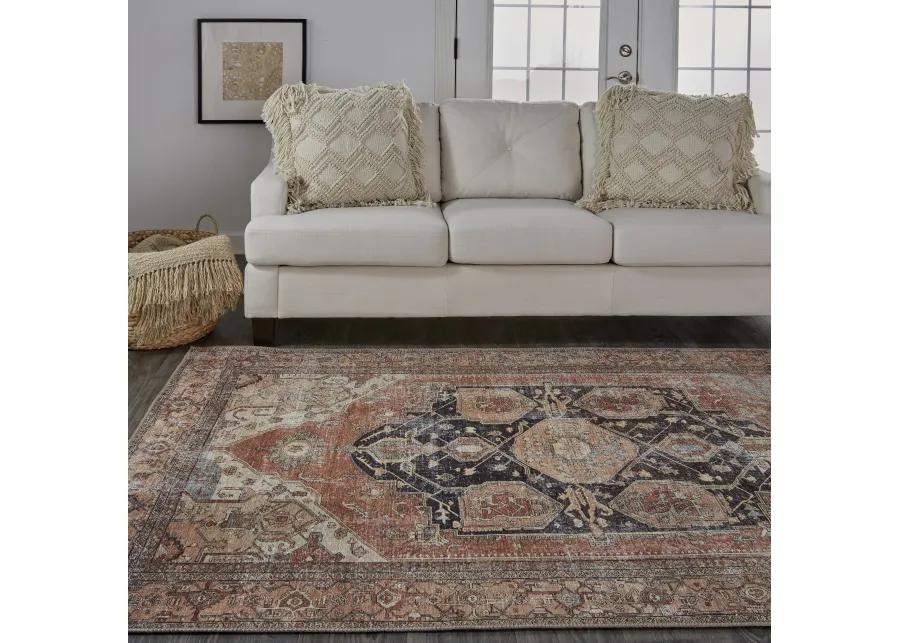 Percy 39ALF Orange/Brown/Taupe 4' x 6' Rug