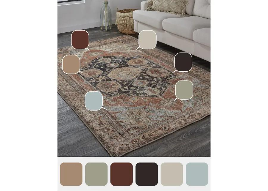 Percy 39ALF Orange/Brown/Taupe 4' x 6' Rug