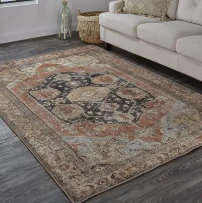 Percy 39ALF Orange/Brown/Taupe 4' x 6' Rug