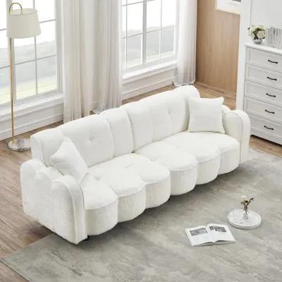 Merax Contemporary Velvet Sofa with 2 Pillows