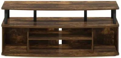 Furinno JAYA Large Entertainment Center Hold up to 55-IN TV, Amber Pine/Black