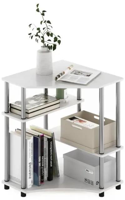 Furinno Turn-N-Tube Space Saving Corner Desk with Shelves,