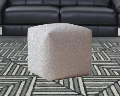 Homezia 17" Grey Cotton Abstract Ottoman