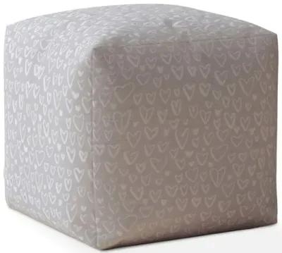 Homezia 17" Grey Cotton Abstract Ottoman