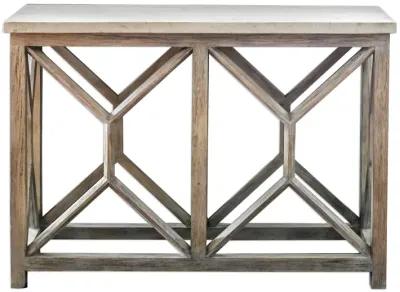 Catali Ivory Stone Console Table