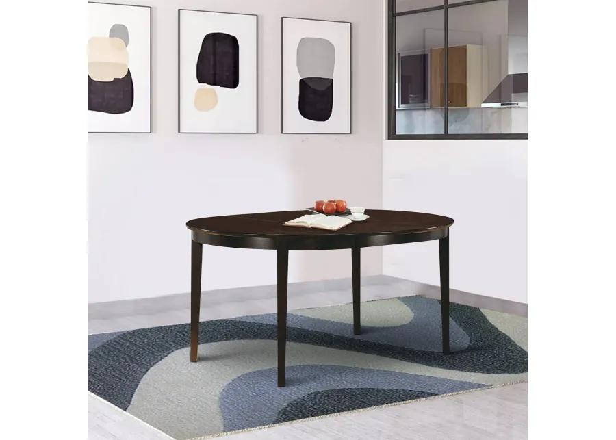 Modish Oval Shaped Wooden Dining Table, Brown-Benzara