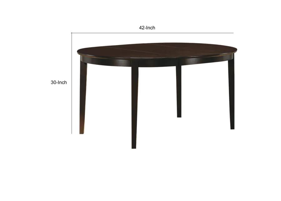 Modish Oval Shaped Wooden Dining Table, Brown-Benzara