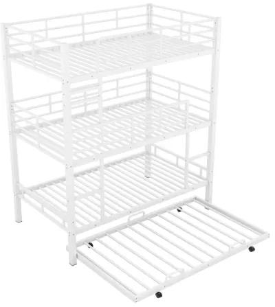 Merax Metal Triple Bunk Bed With Trundle