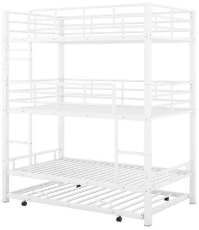 Merax Metal Triple Bunk Bed With Trundle